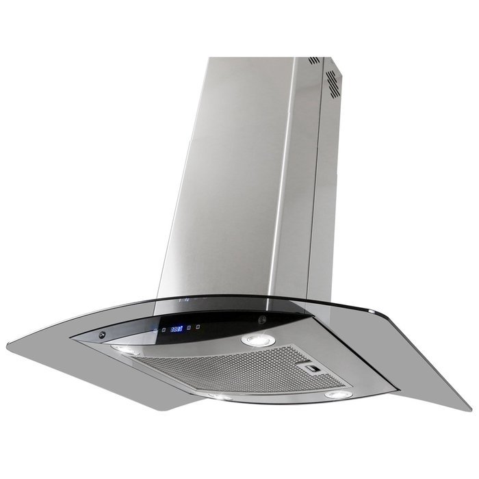 AKDY New 30" European Style Island Mount Stainless Steel Range Hood Vent Touch Sensor Control W/Both Side Accessible...