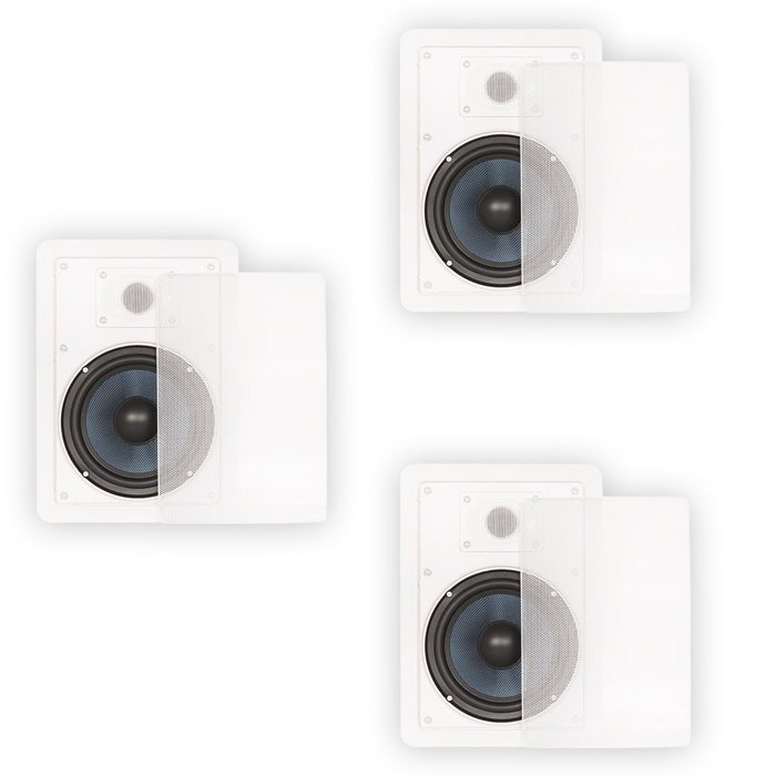 Blue Octave BDW62 In Wall 6.5" Speakers 2 Way Home Theater Surround Sound 3 Speaker Set