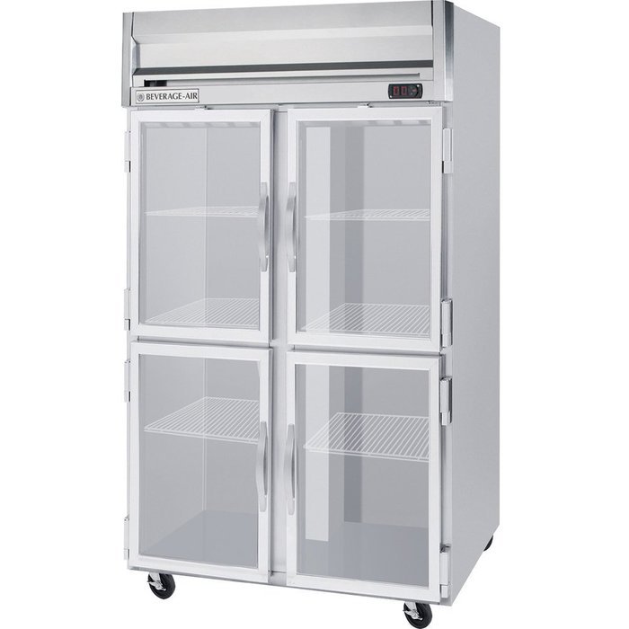 Beverage-Air HFS2-1HG 52" Horizon Series Two Section Glass Half Door Reach-In Freezer 49 cu.ft. Capacity Stainless...