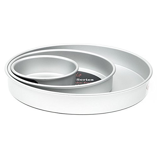 Cake Pan Set of 3, Round 2 Inches (6", 10" 14") by Fat Daddio's
