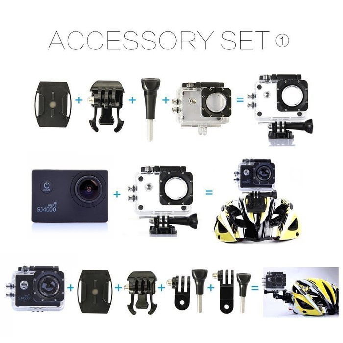 Mira-Tech Waterproof Action Camera 12MP 1080P HD with 2 Batteries and Free Accessories Kit(Wifi Black) N7