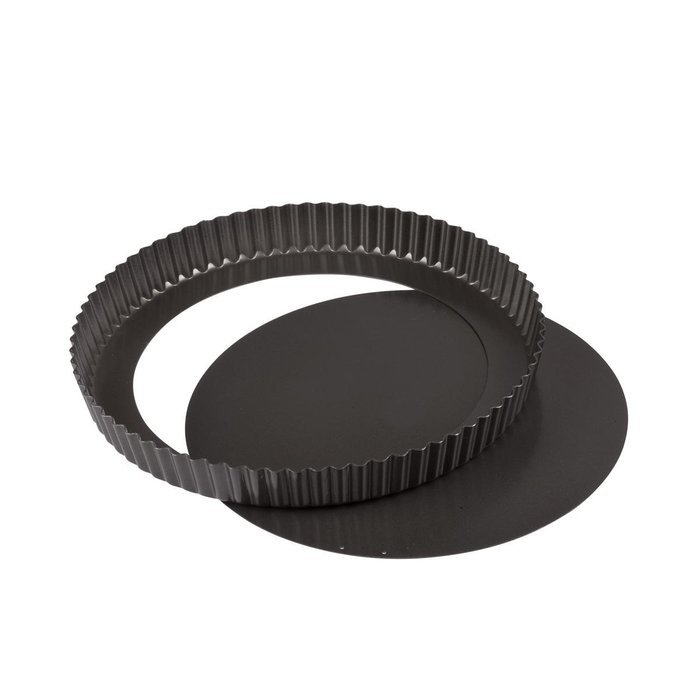 FortheChef's Deluxe Non-Stick Carbon Steel Professional 12" Quiche / Tart Pan N2