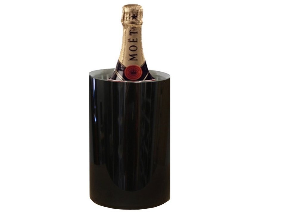 KING INTERNATIONAL - Stainless Steel Black Coloured Table Top Wine/Beer/Champagne Cooler - 1250ml