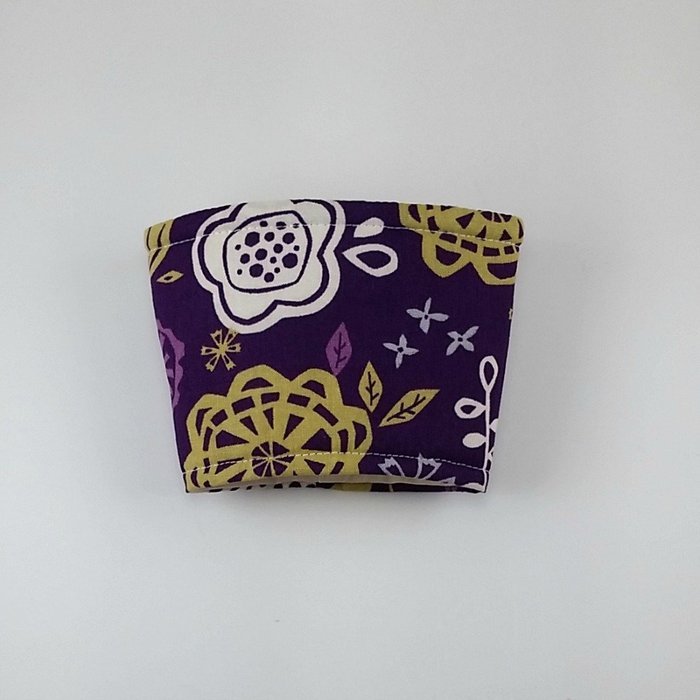 Reusable Cup Cozy, Coffee Sleeve, Insulated, Handmade, Purple N3