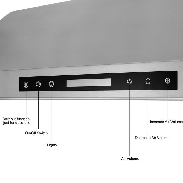 Docooler THOR KITCHEN Stainless Steel Under Cabinet Range Hood 900 CFM Kitchen Ventilator Baffle Filter 30in/36in... N3