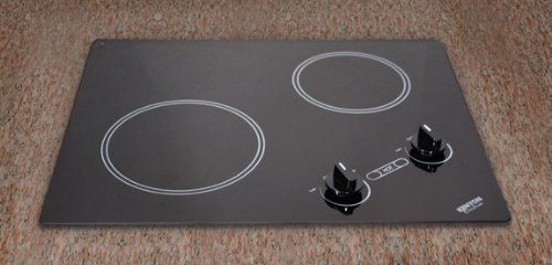 Polar Series 21" Smoothtop Electric Cooktop with 2 Radiant Ribbon Elements Hot Burner Indicator Light and Black...