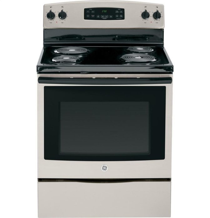 GE JB250GFSA 30" Silver Metallic Electric Coil Range N3