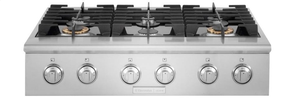 Electrolux Icon Professional E36GC76PPS 36" Slide-In Gas Cooktop with 6 Sealed Power Burners, in Stainless Steel. N3