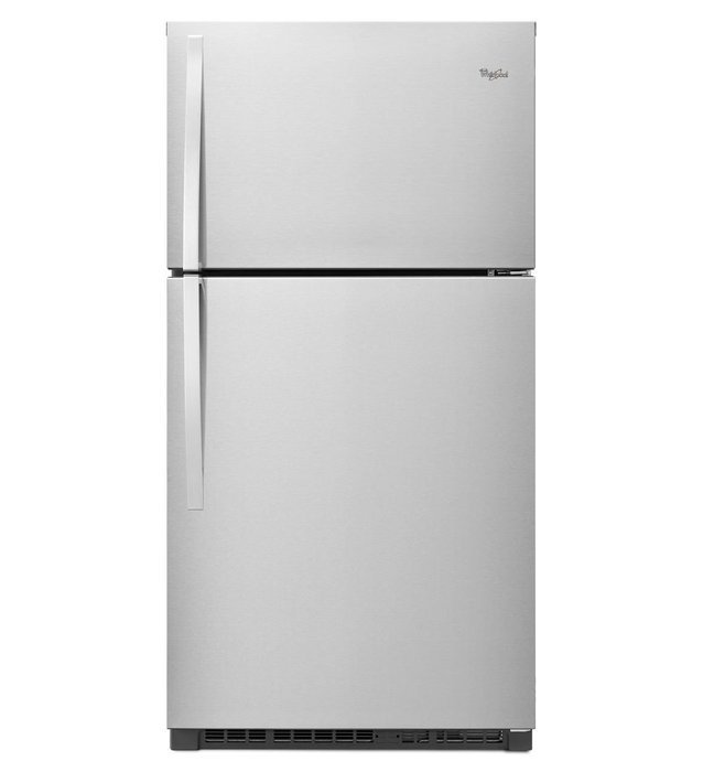 Monochromatic Stainless Steel Whirlpool 33" Wide Top-freezer REF...