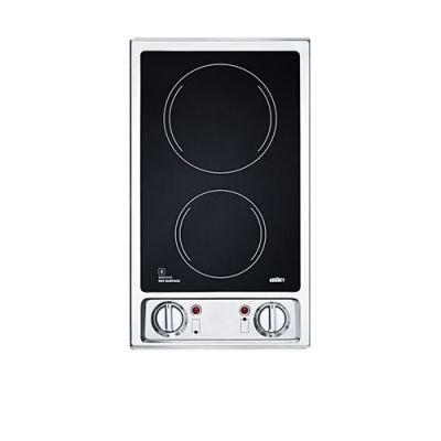 Summit Two-Burner 120V Electric Glass Cooktop