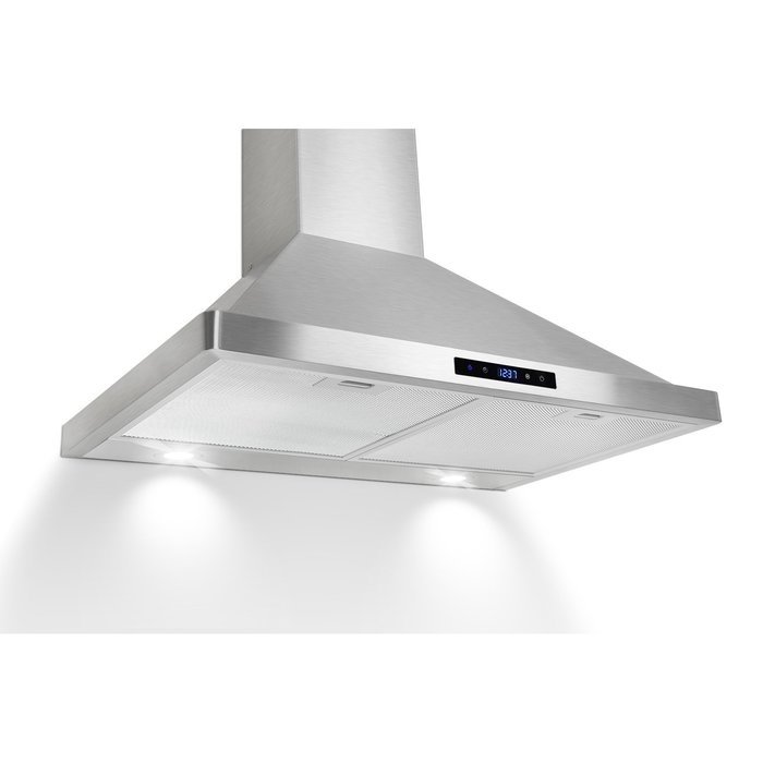 AKDY&reg; 30" Kitchen Wall Mount Stainless Steel Touch Panel Control Range Hood LED Touch Control N7