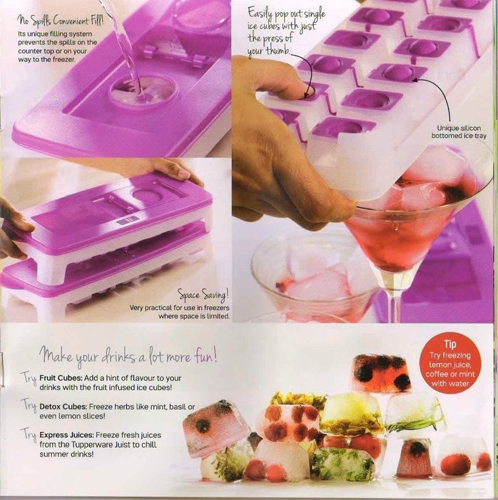 2 X Tupperware Pure & Fresh Unique Covered Cool Cubes Ice Tray in Purple With Opening Lid Contain 14 Cubes - HerbalStore... N6