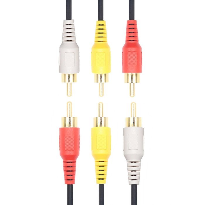 SNANSHI Gold Plated 3 RCA Male to Male Composite AV Audio Video Cable 15ft N7