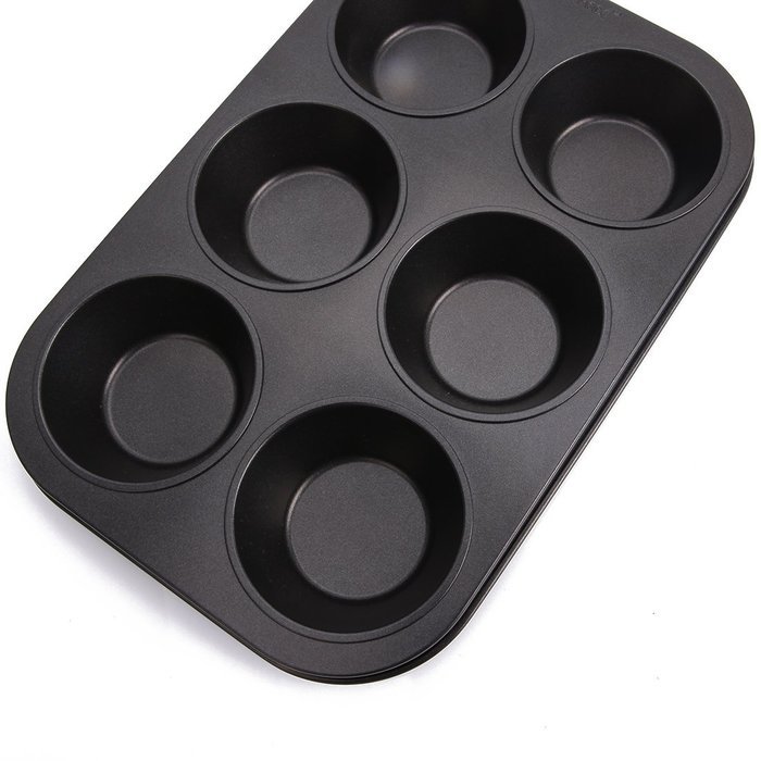 uxcell Casa-J Bakeware Muffin Pans 6 Cup Nonstick Stainless Steel Black N6