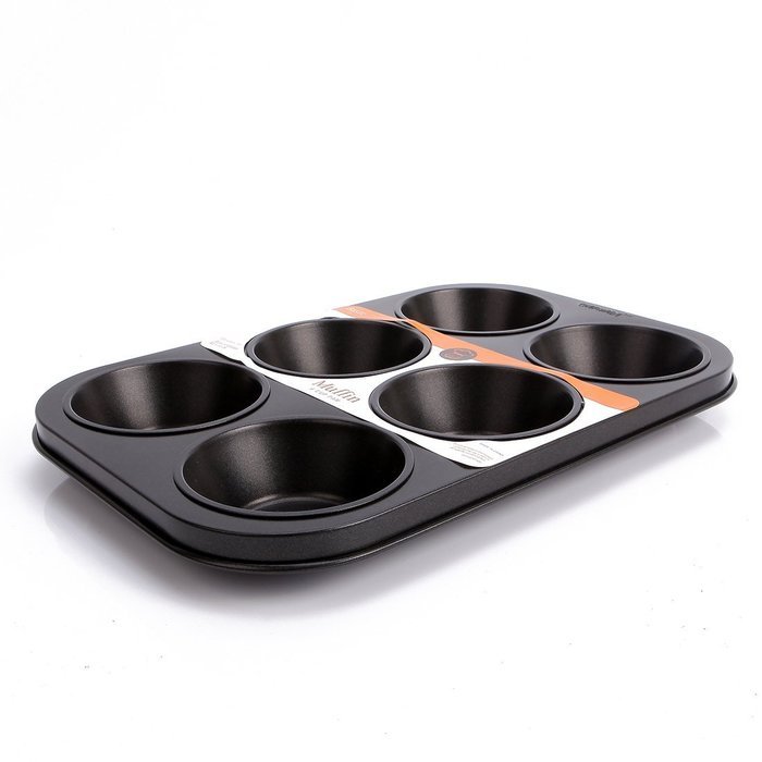 uxcell Casa-J Bakeware Muffin Pans 6 Cup Nonstick Stainless Steel Black N7