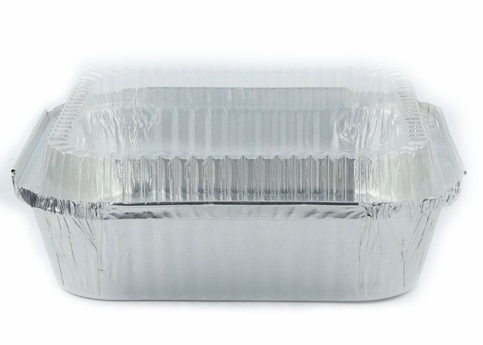 Disposable Aluminum Foil Pans 8" x 8" Square Cake Pan With Dome Lid 5 Sets
