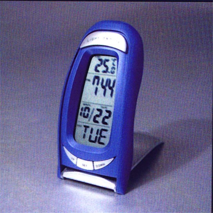 Surborder Shop Digital Alarm Clock Battery Operated with Large Display (Blue)
