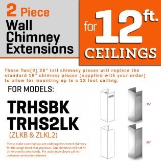 ZLINE 2-36 in. Chimney Extensions for 10 ft. to 12 ft. Ceilings N7