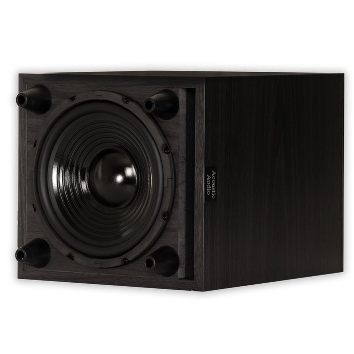 Acoustic Audio RWSUB8 Home Theater Powered 8" Subwoofer Black Down Firing Sub