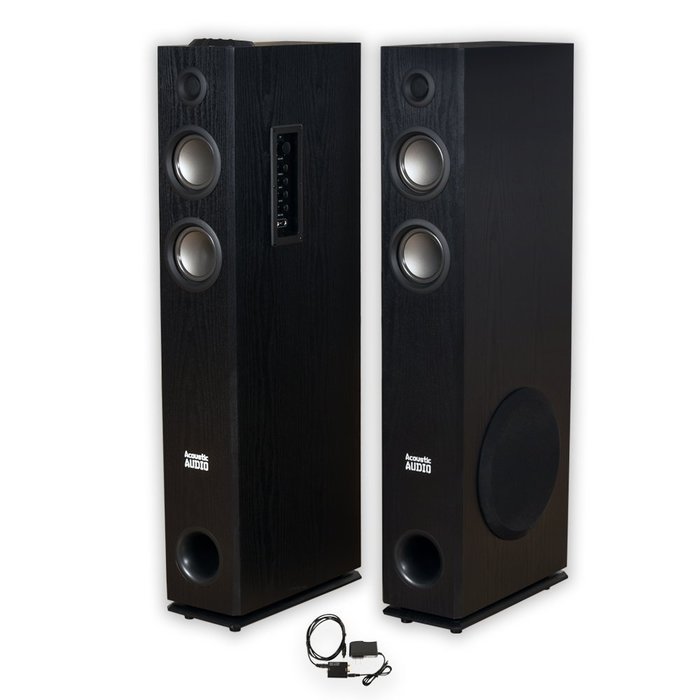 Acoustic Audio TSi400 Bluetooth Powered Floorstanding Tower Multimedia Speakers with Optical Input TSi400D N2