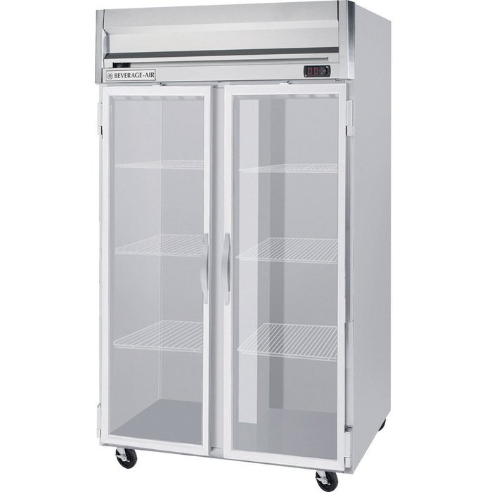 Beverage-Air HFS2-1G 52" Horizon Series Two Section Glass Door Reach-In Freezer 49 cu.ft. Capacity Stainless Steel...