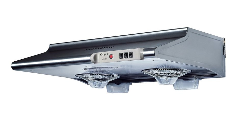CYBER Classic Designs Seamless Steel Under Cabinet Range Hood 30" Two Speed Turbo Button N5
