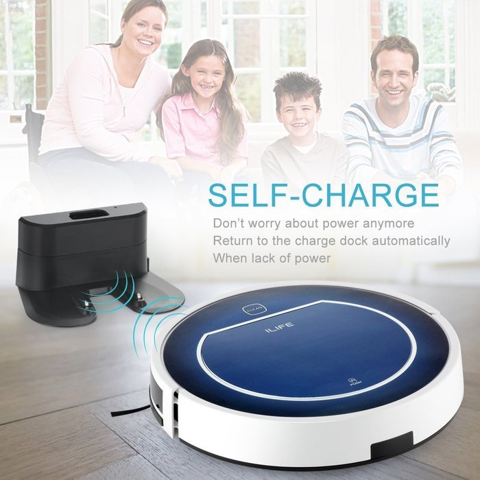 ILIFE V7 Smart Robot Vacuum Cleaner, Buletooth Control,Sensor,Household Cleaning with Efficency Improved N8