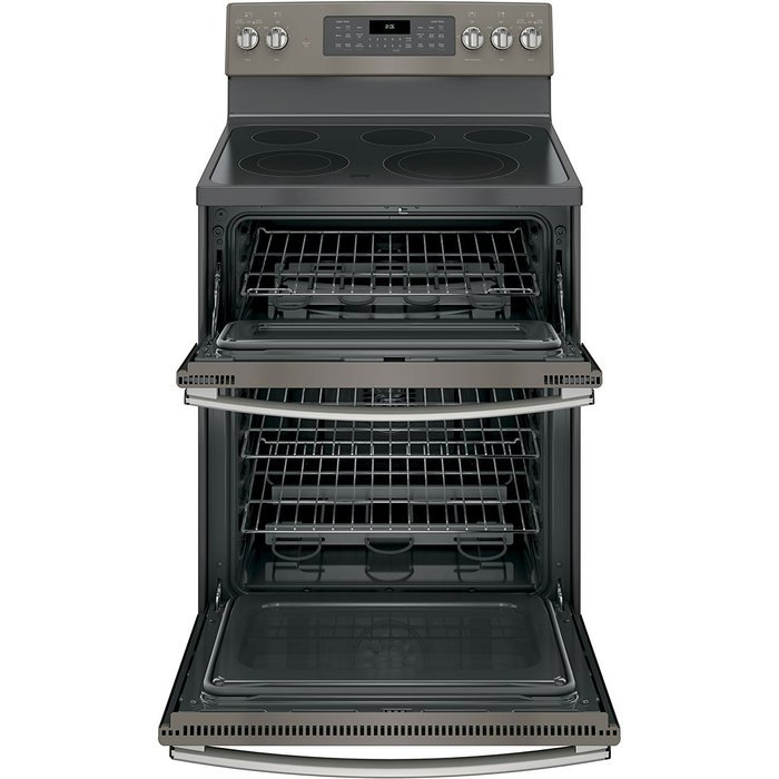GE JB860EJES 30" Slate Electric Smoothtop Double Oven Range - Convection N2