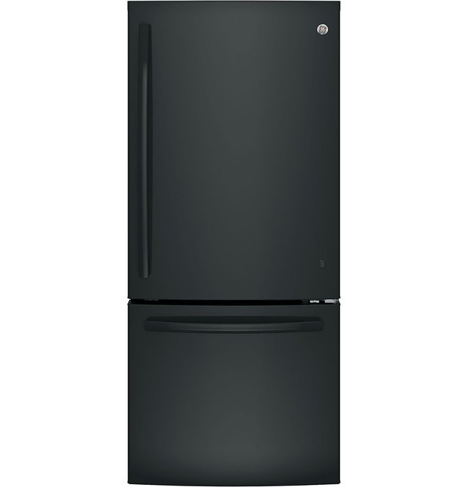 GE GBE21DGKBB Energy Star Qualified Bottom-Freezer Refrigerator with 20.9 Cu. Ft. Capacity, in Black