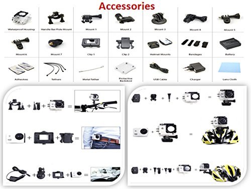 WATREE&reg; Pro-2 Wifi 12MP Full HD 1080P Sports Camera Waterproof Action DV 170 Degree Wide Helmet Camcorder DVR... N9