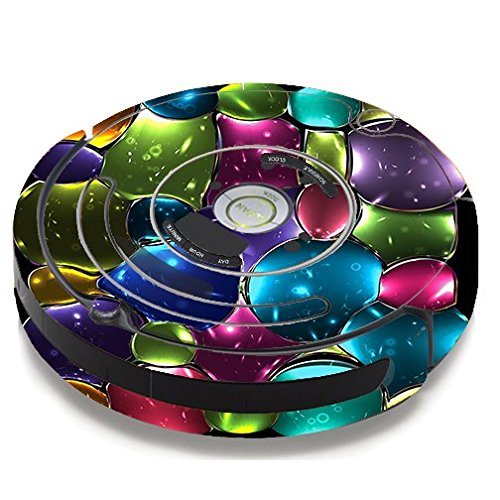 Skin Decal Vinyl Wrap For IRobot Roomba 650 655 Vacuum / Stained Glass Bubbles
