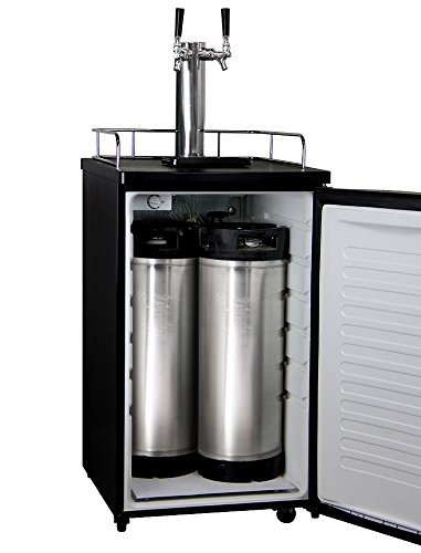 Kegco Full-Size Homebrew Kegerator Dual Faucet Ball Lock Keg Dispenser Black N11