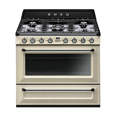 Smeg TRU90P 36" Free-Standing Dual Fuel Cavity "Victoria" Range, Cream