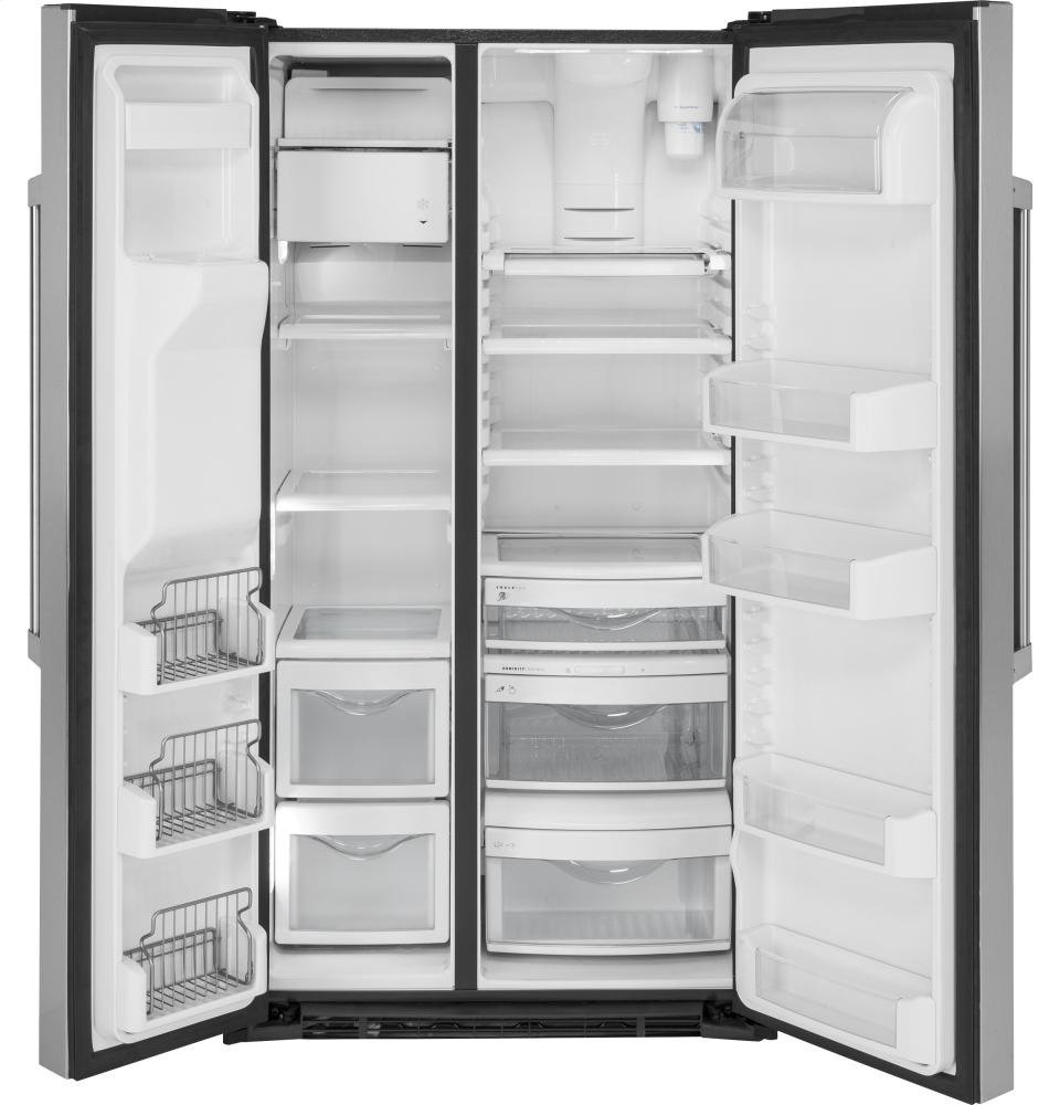 GE Cafe Stainless Steel CounterDepth SideBySide Refrigerator N4 free