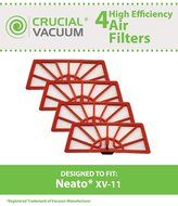 4 Neato XV-11 Air Filters Fits Neato XV-11 XV11 All Floor Robotic Vacuum Cleaner System; Compare to Neato Filter...