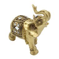 Lucky Golden Elephant Ornament Resin Craft Garden Gift Home Decoration N2