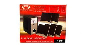ACOUSTIC SPECIALTIES Dolby Digital 5.1-Channel HOME-THEATER SYSTEM W/ 5 ultra slim wall mountable FLAT-PANEL SPEAKERS... N3