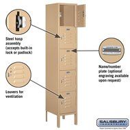 Salsbury Industries 65152TN-U Five Tier Box Style 12-Inch Wide 5-Feet High 12-Inch Deep Unassembled Standard Metal... N2