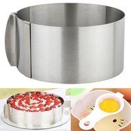 3 IN 1 Cake Ring Set 6 to 12 Inch Adjustable Retractable Stainless Steel Ankoow Circle Round Mousse Tiramisu Mold... N7