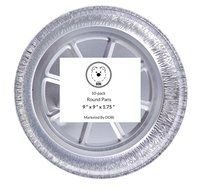 DOBI Round Pans - 9&quot; Disposable Aluminum Foil Pans, Standard Size Cake Tins - 9 X 1.75 Inches Pack of 10. Favorite... N3