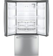 GE GNE21FSKSS 30" French Door Refrigerator with 20.8 cu. ft. Total Capacity, 2 Glass Shelves, 6 cu. ft. Freezer... N7