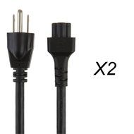CableCreation [2-PACK] 10 Feet 18 AWG 3 Prong AC Power Cord Cable for IEC320 C5 to NEMA 5-15P, 3M / Black N4