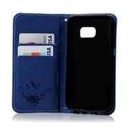 S7 Case,Samsung Galaxy S7 Case - Wallet Embossed Flowers Smart Magnetic Close High Quality Premuim PU Leather... N39
