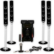 Acoustic Audio AAT1000 Tower 5.1 Speaker System with Mic Powered Sub and 2 Extension Cables
