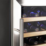 Koldfront 24 Bottle Free Standing Dual Zone Wine Cooler - Black and Stainless Steel N4