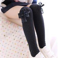 Phoneix Kids Socks Cotton Socks Knee High Bowknot Long Socks N6