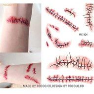 GUAngqi 10pcs Wounds Temporary Tattoos Halloween Zombie Scars N3