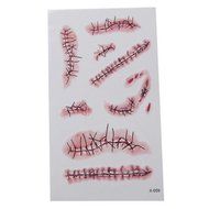 GUAngqi 10pcs Wounds Temporary Tattoos Halloween Zombie Scars N5