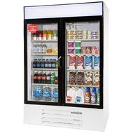 Beverage-Air MMR44-1-W-LED MarketMax 47&quot; Two Section Glass Door Reach-In Merchandiser Refrigerator with LED Lighting...