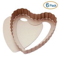 LOHOME&reg; Quiche Pan, Set of 6 PCS Bakeware Nonstick Tart/Quiche Pans Cupcakes Torte Souffle Cheesecake Egg Tart... N15